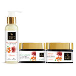 Buy Good Vibes Ubtan AM PM Routine: De Tan Glow Face Wash (120 ml) + Insta Glow Moisturizer (50 gm) + De-Tan Glow Night Cream (50 gm) Combo of 3 - Purplle