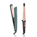 Buy Vega Salon Smooth Hair Straightener & Curler combo | Salon Smooth Hair Straightener (VHSH-42) & I-Curl Hair Curler for Women with Ceramic Coated 0.5 inch-1 inch Barrel (VHCH-05) Combo of 2 - Purplle