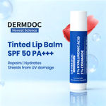Buy DermDoc 1% Hyaluronic Acid + 1% Ceramide Berry Tinted Lip Balm SPF 50 PA+++ 4 gm| Hydrates, Repairs & Protects Lips | UV Defense + 4 Hr Water Resistance | High Tint Coverage | Deep Moisturization | Sun Protection| Enriched with Shea Butter & Vitamin E - Purplle