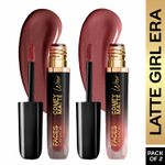 Buy FACES CANADA Comfy Matte Wow Liquid Lipstick - Latte Girl Era, (3.8 ml x 2) | Choco Couture 01 + Cocoa Crush 07 | Long Lasting | Matte Finish | Lipstick Combo | Pack of 2 - Purplle