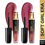 Buy FACES CANADA Comfy Matte Wow Liquid Lipstick - Soft Girl Era, (3.8 ml x 2) | Pink Petal 09 + Mauve Majesty 02 | Long Lasting | Matte Finish | Lipstick Combo | Pack of 2 - Purplle