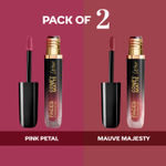 Buy FACES CANADA Comfy Matte Wow Liquid Lipstick - Soft Girl Era, (3.8 ml x 2) | Pink Petal 09 + Mauve Majesty 02 | Long Lasting | Matte Finish | Lipstick Combo | Pack of 2 - Purplle