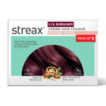 Buy Streax Creme Permanent Hair Colour - 3.16 Burgundy Hair Color- 45 gm (Pack of 5) - Purplle