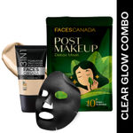 Buy FACES CANADA Clear Glow Combo | Hydra Matte Foundation Mini - Absolute Ivory 012 (18 ml) + Post-Makeup Detox Sheet Mask (25 gm) | Deeply Cleanses Skin | Lightweight | Flawless Makeup Base - Purplle