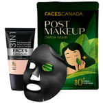Buy FACES CANADA Dazzle & Detox Combo | Hydra Matte Foundation Mini - Rose Ivory 011 (18 ml) + Post-Makeup Detox Sheet Mask (25 gm) | Deeply Cleanses Skin | Lightweight | Flawless Makeup Base - Purplle
