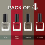Buy FACES CANADA Ultime Pro Splash Nail Enamel - Splash Bash Combo | Sere 44 (8 ml) + Royal Ruby 24 (8 ml) + Ginger 37 (8 ml) + Scarlet 115 (8 ml) | Glossy Finish | Long Lasting | Pack Of 4 - Purplle