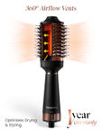 Buy MakeMeeBold by Urban Yog Hot Air Brush|2-in-1 Hair Dryer & Straightener with 3 Temp & 2 Speed Settings, 360° Airflow Vents, PTC Fast Heating, Ceramic Plates, Auto Shut-Off,Tangle-Free Bristles,1200 Watt, 1 Pc - Purplle