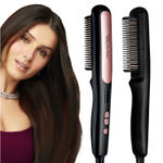 Buy MakeMeeBold by Urban Yog Hair Straightener Brush| Frizz Free Hair | Electric Hair Straightner Comb | With Ceramic Coated Plates, 5 Temperature Controls,1200 Watt, Black, 1 Pc - Purplle