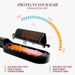 Buy MakeMeeBold by Urban Yog Hair Straightener Brush| Frizz Free Hair | Electric Hair Straightner Comb | With Ceramic Coated Plates, 5 Temperature Controls,1200 Watt, Black, 1 Pc - Purplle