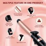 Buy MakeMeeBold by Urban Yog Rotating Hair Curling Iron,14 Temperature Settings (100°C - 230°C),25 Mm Ceramic Barrel,Two-Way Rotation,Auto Shut-Off,Dual Voltage,360° Swivel Cord,Travel-Friendly,Rose Gold, 1 Pc - Purplle