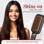 Buy MakeMeeBold by Urban Yog Frizz Free Straightening Brush for Hair | Hair Straightener Brush with 73mm Large Paddle Design | Electric Comb for Women | PTC Fast Heat-Up (30s) | 2 Heat Settings (180°C & 210°C) | Auto Shut-Off & 360° Swivel Cord, 1 Pc - Purplle