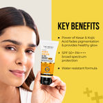 Buy Dr. Sheth's Kesar & Kojic Acid Oil-Free Sunscreen SPF 50+ PA++++|Clinically Tested- (In -Vivo | Reduces Pigmentation & Provides Healthy Glow | For Oily Skin | Lightweight, Non Greasy | UVA/UVB & Blue Light & IR Protection | No white cast | 30 gm - Purplle
