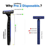 Buy LetsShave Pro 2 Plus Men’s Razor | Disposable Twin Blade | Pack of 10 - Purplle