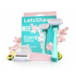 Buy LetsShave Evior 3 Sensitive Razor for Women – 1 Handle + 2 Blade | Smooth Full Body Shave - Purplle