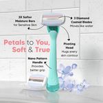 Buy LetsShave Evior 3 Sensitive Razor for Women – 1 Handle + 2 Blade | Smooth Full Body Shave - Purplle