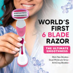 Buy LetsShave Evior 6 Razor – World’s First 6 Blades, Aloe Bar | Smooth Shave for Bikini & Body 1 pc - Purplle