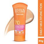 Buy Lotus Herbals Safe Sun Daily Multi-Function Sunscreen SPF 70 PA+++ | Preservative & Oil Free| For All Skin Types| (60 gm) - Purplle