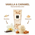 Buy Good Vibes Vanilla & Caramel Niacinamide Hydrating Body Lotion (200 ml) | Deep Moisturising & Skin Barrier Care | Nourishing, Brightening & Smoothening | For Soft, Supple, Glowing Skin | Suitable for Dry Skin & All Skin Types - Purplle