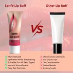 Buy Sanfe Lip Buff Dead & dark skin remover Gel | Gently Removes Dead Skin | Hydrating, Non-Sticky Lip Scrub Gel | Soft, Pink & Smooth Lips | For Men & Women | With Hyaluronic Acid & Vitamin E, 100 gm - Purplle