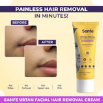 Buy Sanfe ubtan facial hair removal cream | facial hair removal cream for women | safe for sensitive skin | gentle & soothing for delicate face areas | effective face hair removal for women. 50 gm - Purplle