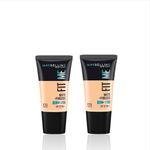 Buy Maybelline New York Fit Me Matte+Poreless Liquid Foundation Tube 128 Warm Nude 18 ml (Pack of 2) - Purplle