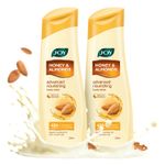 Buy Joy Honey & Almonds Advanced Nourishing Body Lotion (300ml x 2) | Enriched With Shea Butter | Long Lasting 48 hours Moisture | Natural Sunscreen Filters | Suitable for Normal to Dry Skin - Purplle
