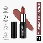 Buy Metabu Satin Matte Lipstick – Midnight Brownie 11 | Long Lasting 8H Wear, Highly Pigmented, Enriched with Vitamin E, Paraben-Free, Vegan Lip Color 4.2 gm - Purplle