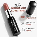 Buy Metabu Satin Matte Lipstick – Velvet Mocha 13 | Long Lasting 8H Wear, Highly Pigmented, Enriched with Vitamin E, Paraben-Free, Vegan Lip Color&nbsp; 4.2 gm - Purplle