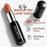 Buy Metabu Satin Matte Lipstick – Choco Mousse 16 | Long Lasting 8H Wear, Highly Pigmented, Enriched with Vitamin E, Paraben-Free, Vegan Lip Color&nbsp; 4.2 gm - Purplle