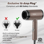 Buy Vega Dry-Up 2000W Hair Dryer for Men & Women with 3 Heat & 1 Speed Setting & Cool Shot Button, Blow Dryer for Women, Foldable Hair Dryer with Over Heat Cut-out, Effortless Hair Style, Brown (VHDH-36) 1 pc - Purplle