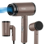 Buy Vega Dry-Up 2000W Hair Dryer for Men & Women with 3 Heat & 1 Speed Setting & Cool Shot Button, Blow Dryer for Women, Foldable Hair Dryer with Over Heat Cut-out, Effortless Hair Style, Brown (VHDH-36) 1 pc - Purplle