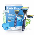 Buy LetsShave Pro 6 Acne-Friendly Razor for Men – Anti-Acne Shaving Kit with Beard Styling Back-Blade 1 pc - Purplle