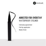 Buy SUGAR Cosmetics Arrested For Overstay 100% Waterproof Eyeliner | Matte Finish - 01 I'll Be Black (Black Eyeliner) - Purplle
