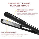 Buy IKONIC PROFESSIONAL SLIM TITANIUM HAIR CRIMPER 2.0 with LED Chrome Digital Display and 1 Inch Floating Titanium Micro Crimp Plates | 360 Swivel Cord | Universal Voltage 1 pc - Purplle