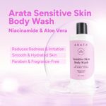 Buy Arata Sensitive Skin Body Wash with Niacinamide & Aloe Vera | Reduces Redness & Irritation | Smooth & Hydrated Skin | Body Wash for Women & Men | Paraben & Fragrance-Free | For All Skin Types | 300 ml - Purplle