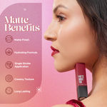 Buy Hilary Rhoda Matte About You Lipstick | Long Lasting & Highly Pigmented Lipstick | Glides Smoothly | Matte Finish | One Stroke Application | Cruelty-Free & Vegan (Crimson Affair - Shade 07, 3 gm) - Purplle