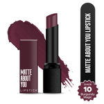 Buy Hilary Rhoda Matte About You Lipstick | Long Lasting & Highly Pigmented Lipstick | Glides Smoothly | Matte Finish | One Stroke Application | Cruelty-Free & Vegan - 3 gm (Burgundy Magic - Shade 10) - Purplle