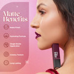 Buy Hilary Rhoda Matte About You Lipstick | Long Lasting & Highly Pigmented Lipstick | Glides Smoothly | Matte Finish | One Stroke Application | Cruelty-Free & Vegan - 3 gm (Burgundy Magic - Shade 10) - Purplle