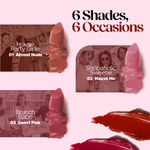 Buy Hilary Rhoda Trap Of Matte 6 Bullet Mini Lipsticks | Infused with SPF 15 | Long-Lasting Formula & Trendy Lipstick Shades | Paraben-Free & Cruelty-Free | Pack of 6 - 1.5 X 6 gm - Purplle