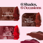 Buy Hilary Rhoda Trap Of Matte 6 Bullet Mini Lipsticks | Infused with SPF 15 | Long-Lasting Formula & Trendy Lipstick Shades | Paraben-Free & Cruelty-Free | Pack of 6 - 1.5 X 6 gm - Purplle