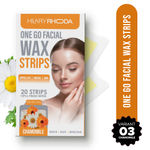 Buy Hilary Rhoda One Go Facial Wax Strips | Ready-To-Use Facial Wax Strips | Face, Cheek, Upper Lip & Chin Facial Wax | Painless Hair Removal | With 2 Finish Wipes | 20 Strips (Chamomile - Shade 03) - Purplle