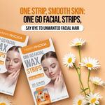 Buy Hilary Rhoda One Go Facial Wax Strips | Ready-To-Use Facial Wax Strips | Face, Cheek, Upper Lip & Chin Facial Wax | Painless Hair Removal | With 2 Finish Wipes | 20 Strips (Chamomile - Shade 03) - Purplle
