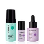 Buy Cureskin Advanced Skin Health Trio | Clear & Brighten with Niacinamide and Gallic Acid Serum, Cleanse with Lactic Acid, and Restore Barrier with Ceramides (100 ml + 20 ml + 17 gm) Combo of 3 - Purplle