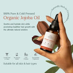 Buy Juicy Chemistry Organic Jojoba Oil, 30 ml | 100% Pure, Cold-Pressed & Certified Organic | Balances Sebum | Controls Acne | Deeply Moisturises Skin & Hair - Purplle