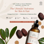 Buy Juicy Chemistry Organic Jojoba Oil, 100 ml | 100% Pure, Cold-Pressed & Certified Organic | Balances Sebum | Controls Acne | Deeply Moisturises Skin & Hair - Purplle