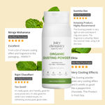 Buy Juicy Chemistry Organic Dusting Powder Fortified with Tea Tree + Peppermint, 100 gm | Controls Sweat, Odour & Itching | Refreshing & Cooling Body Powder | Talc-Free | Non-Toxic - Purplle