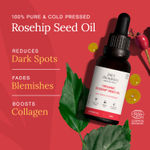 Buy Juicy Chemistry Organic Rosehip Seed Oil, 30 ml | 100% Pure, Cold-Pressed & Certified Organic | Fades Scars & Pigmentation | Brightens Skin Tone | Boosts Collagen - Purplle