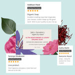 Buy Juicy Chemistry Ultra Moisturising & Luxury Organic Soap Fortified with Damask Rose & Saffron, 100 gm | Brightening & Hydrating Natural Soap - Purplle