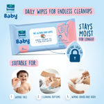 Buy Parachute Advansed Baby | Face & Body Baby Wipes | With Virgin Coconut Oil & 99% Pure Water | Hypoallergenic, Dermatologically Tested & pH Balanced | Moisture-lock Lid | 72 wipes - Purplle