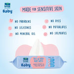 Buy Parachute Advansed Baby | Face & Body Baby Wipes | With Virgin Coconut Oil & 99% Pure Water | Hypoallergenic, Dermatologically Tested & pH Balanced | Moisture-lock Lid | 72 wipes - Purplle